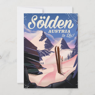 Sölden Österreich Vintage-Skiplakat Einladung