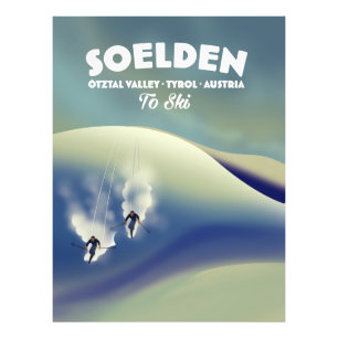 Sölden, Ötztal, Tirol, Österreich Skigebiet Fotodruck