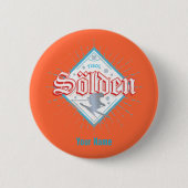Solden Tirol Retro Skier Vintager Skiurlaub Button (Vorderseite)