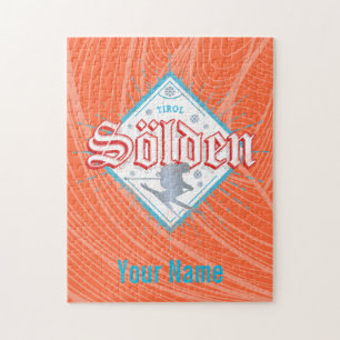 Solden Tirol Retro Skier Vintager Skiurlaub Puzzle