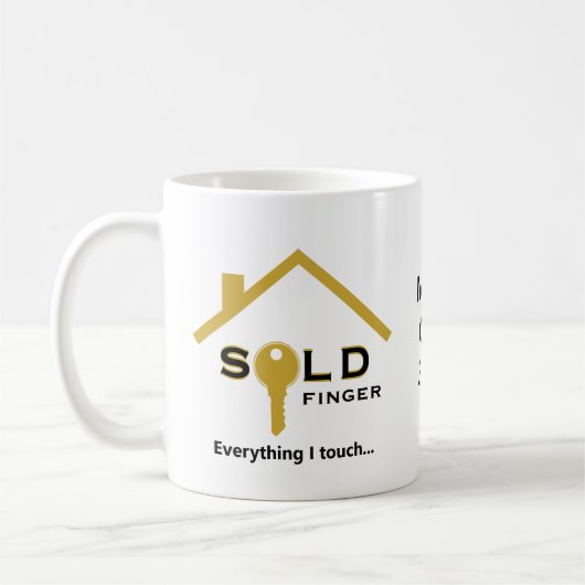 SOLDFINGER Fun Real Anwesen Agent Realtor Kaffeetasse (Links)