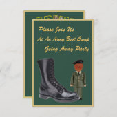 Soldier Boot Camp geht weg Einladungen (Vorne/Hinten)