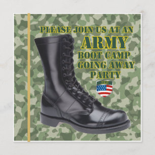 Soldier Boot Camp geht weg Party Einladung