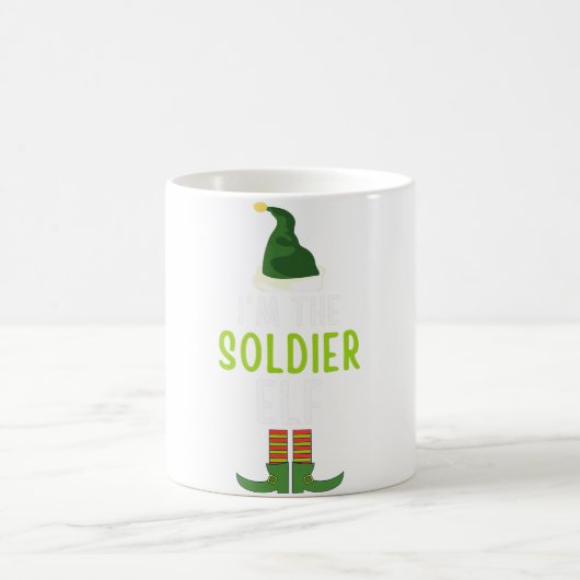 Soldier Elf Funny Christmas Pajama Kaffeetasse (Mittel)