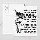 Soldier & Flag The Reason You Can Sleep at Night Postkarte (Vorne/Hinten)