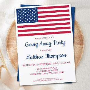 Soldier geht weg Party Moderne US-Flagge Militär Einladung