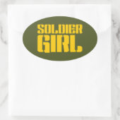 SOLDIER GIRL OVALER AUFKLEBER (Tasche)