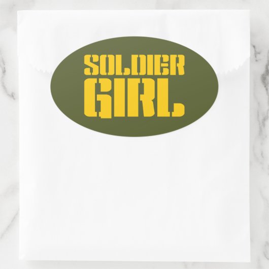 SOLDIER GIRL OVALER AUFKLEBER (Tasche)
