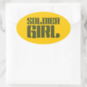 SOLDIER GIRL OVALER AUFKLEBER (Tasche)