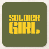 SOLDIER GIRL RECHTECKIGER PAPPUNTERSETZER (Vorderseite)