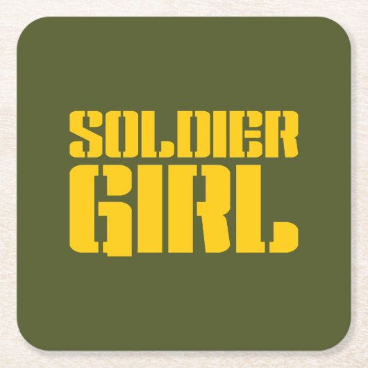 SOLDIER GIRL RECHTECKIGER PAPPUNTERSETZER (Vorderseite)