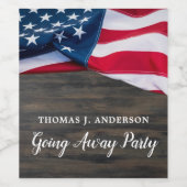 Soldier Going Away Party USA Flag Militär Weinetikett (Einzelnes Label)