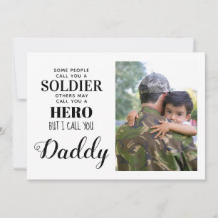 Soldier Hero Military Daddy Vathers Day Foto Card Feiertagskarte