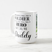 Soldier Hero Military Daddy Vathers Day Foto Kaffeetasse (Vorderseite Links)