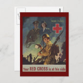 Soldier Holding-Kaffee Postkarte (Vorne/Hinten)