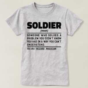 Soldier Noun Definition Ruhender Veteran Vater Coo T-Shirt