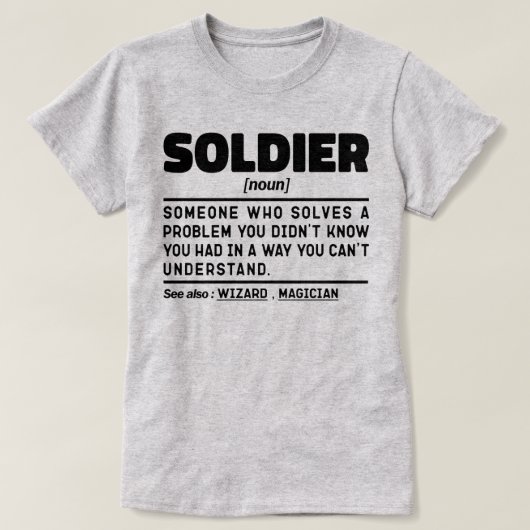 Soldier Noun Definition Ruhender Veteran Vater Coo T-Shirt (Design vorne)
