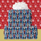 Soldier Nutcracker Christmas Blue White Snow Geschenkpapier
