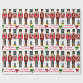 Soldier Nutcracker Personalize Name Christmas Wrap Geschenkpapier (Flach)