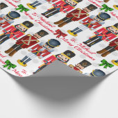 Soldier Nutcracker Personalize Name Christmas Wrap Geschenkpapier (Ecke)