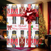Soldier Nutcracker Personalize Name Christmas Wrap Geschenkpapier