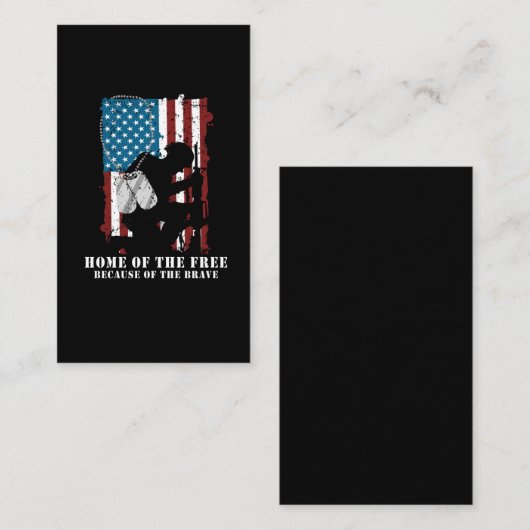 Soldier Proud Veterans Day American Flag Visitenkarte (Vorne/Hinten)