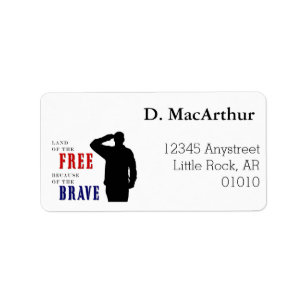 Soldier Salute Address Labels Adressaufkleber