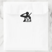 Soldier Silhouette Schlüsselanhänger Quadratischer Aufkleber (Tasche)