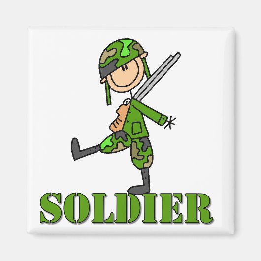 Soldier Strichmännchen Magnet (Vorne)