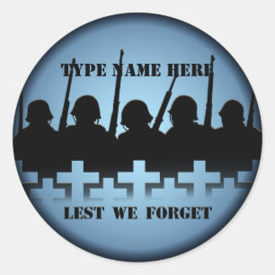 Soldier Tribute Stickers, damit wir nicht vergesse Runder Aufkleber