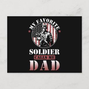 Soldier Vater Gift USA Postkarte