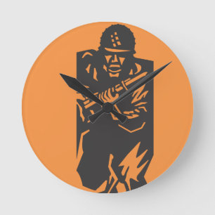 Soldier Wall Clock Runde Wanduhr