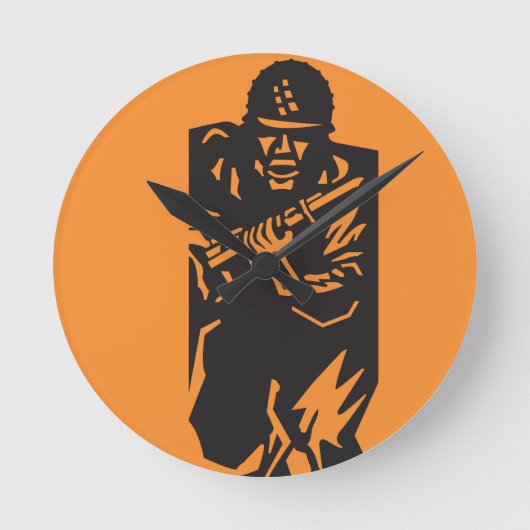 Soldier Wall Clock Runde Wanduhr (Vorderseite)