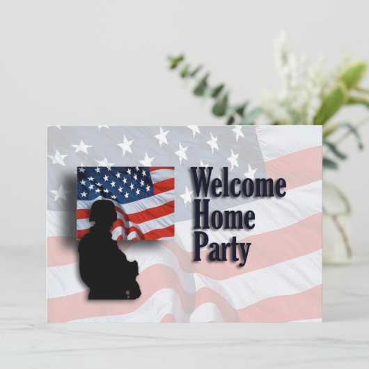 Soldier Welcome Zuhause Party Einladung (Stehend Vorderseite)