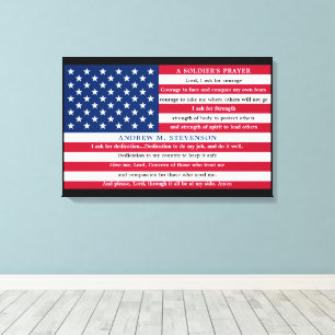 Soldiers Prayer Personalisiert amerikanische Flagg Leinwanddruck