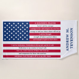 Soldiers Prayer Personalisiert amerikanische Flagg Strandtuch