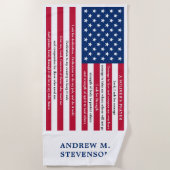 Soldiers Prayer Personalisiert amerikanische Flagg Strandtuch (Vorderseite)