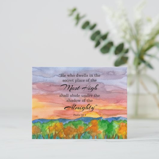 Soldier's Psalm 91 Scripture Bible Verse Sunset Postkarte (Stehend Vorderseite)