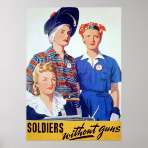 Soldiers Without Guns ~ Vintage World War 2. Poster