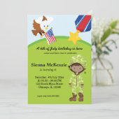 Soldlermädchen Einladung (Stehend Vorderseite)