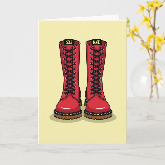 Sole Mate Love Boots Card Karte (Gelbe Blume)
