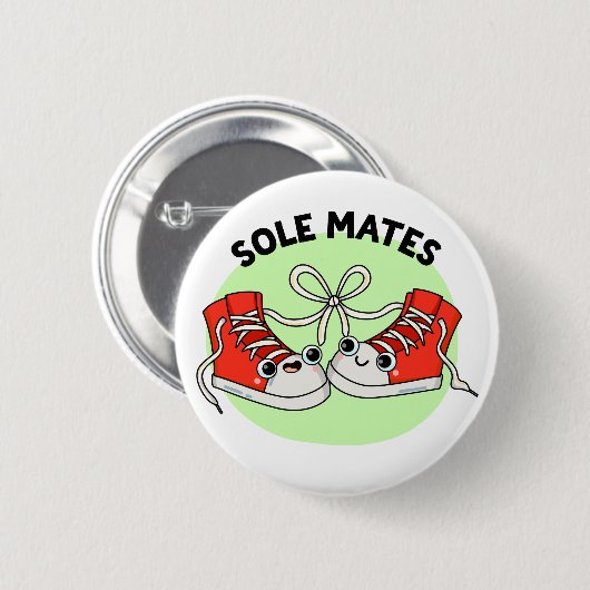 Sole Mates Funny Shoe Pun Button (Vorne & Hinten)