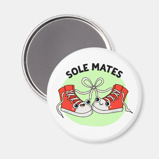 Sole Mates Funny Shoe Pun Magnet (Vorderseite/Rückseite)