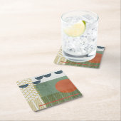 Soleil Rouge III Rechteckiger Pappuntersetzer (Vor Ort)