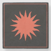 Soleil Sun Sonne Steinuntersetzer (Vorderseite)