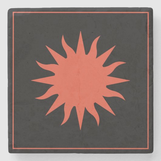 Soleil Sun Sonne Steinuntersetzer (Vorderseite)