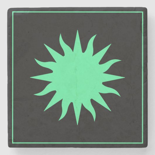 Soleil Sun Sonne Steinuntersetzer (Vorderseite)