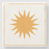 Soleil Sun Sonne Steinuntersetzer (Vorderseite)