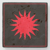 Soleil Sun Sonne Steinuntersetzer (Vorderseite)