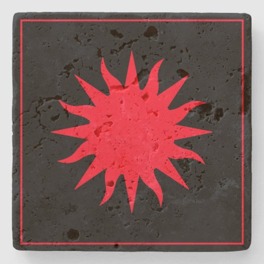 Soleil Sun Sonne Steinuntersetzer (Vorderseite)